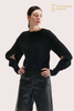 Maglione girocollo classico in puro cashmere nero | Produttore di maglieria OEM premium
