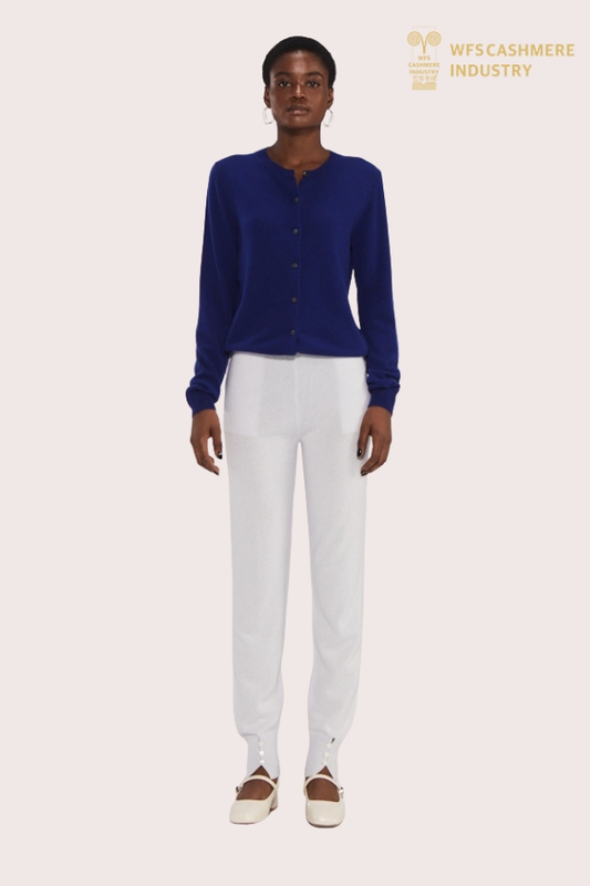 Maglione cardigan in cashmere blu navy premium | Classica fabbrica di maglieria OEM/ODM