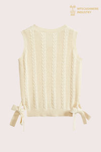 Gilet in cashmere di cotone lavorato a trecce premium per bambini | Produttore OEM di abbigliamento per bambini di lusso