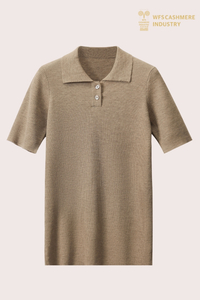 Polo in maglia di misto cashmere leggero premium | OEM smart-casual
