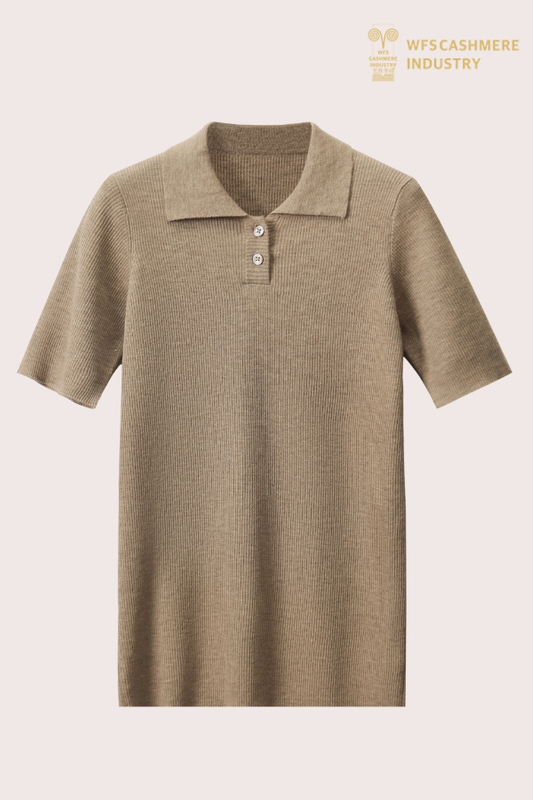 Polo in maglia di misto cashmere leggero premium | OEM smart-casual